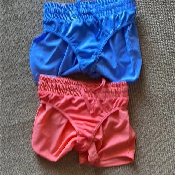 NWT! Nike Blue and Coral-Orange Performance Shorts x2 pair - Picture 9 of 14